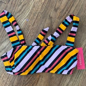 Brand new Xhiltation  striped colorful sz small swimsuit top